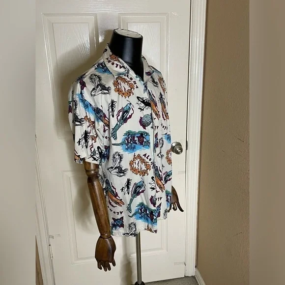 Vintage Monzini Collection Hawaiian Shirt Aloha Men's Size Large​​​​​​​​​​​ - Picture 4 of 9